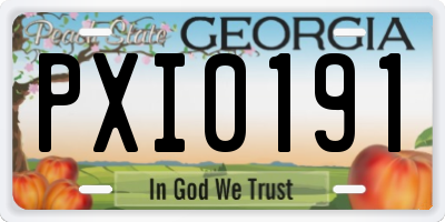 GA license plate PXI0191
