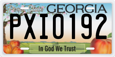 GA license plate PXI0192