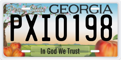 GA license plate PXI0198