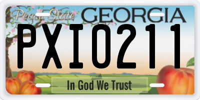 GA license plate PXI0211