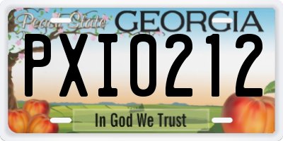 GA license plate PXI0212