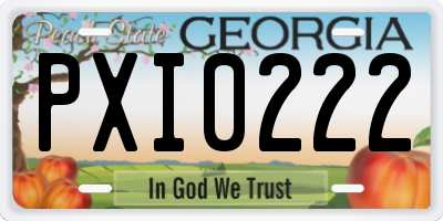 GA license plate PXI0222