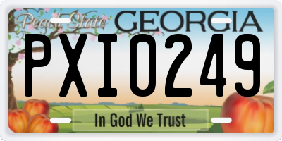 GA license plate PXI0249