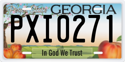 GA license plate PXI0271