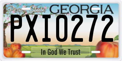 GA license plate PXI0272