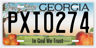 GA license plate PXI0274