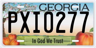 GA license plate PXI0277