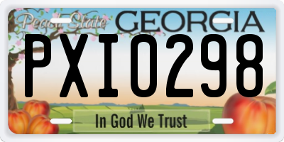 GA license plate PXI0298