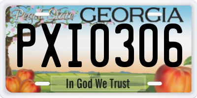 GA license plate PXI0306