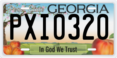 GA license plate PXI0320