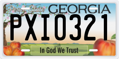 GA license plate PXI0321