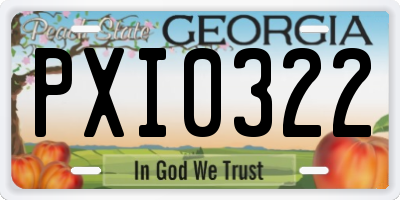 GA license plate PXI0322