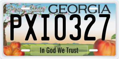 GA license plate PXI0327