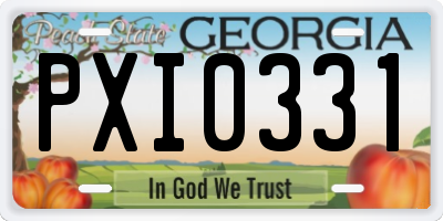 GA license plate PXI0331