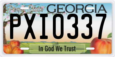 GA license plate PXI0337