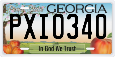GA license plate PXI0340