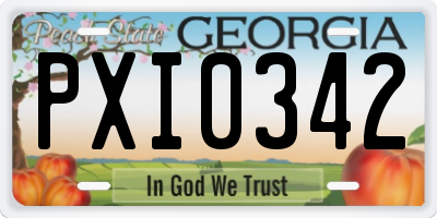 GA license plate PXI0342