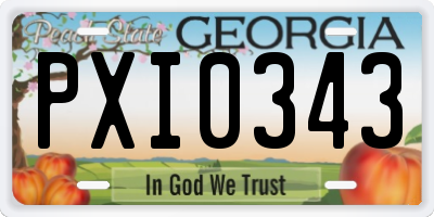 GA license plate PXI0343