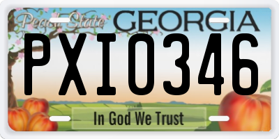 GA license plate PXI0346