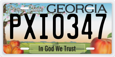 GA license plate PXI0347