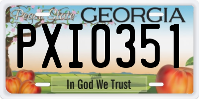 GA license plate PXI0351