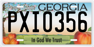 GA license plate PXI0356