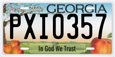 GA license plate PXI0357