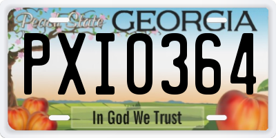 GA license plate PXI0364