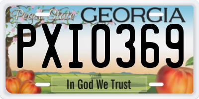 GA license plate PXI0369