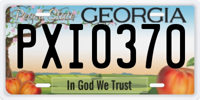 GA license plate PXI0370