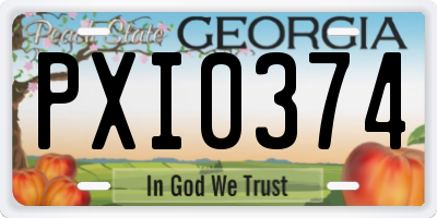 GA license plate PXI0374