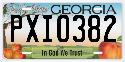 GA license plate PXI0382