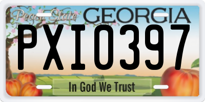 GA license plate PXI0397