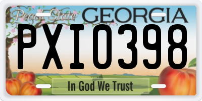 GA license plate PXI0398