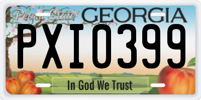 GA license plate PXI0399