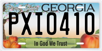 GA license plate PXI0410