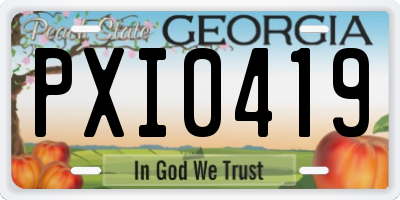 GA license plate PXI0419