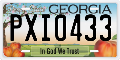 GA license plate PXI0433