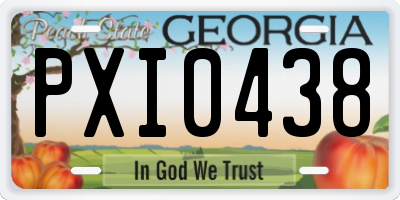 GA license plate PXI0438