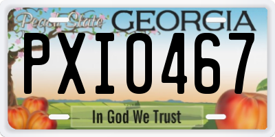 GA license plate PXI0467