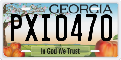 GA license plate PXI0470
