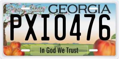 GA license plate PXI0476