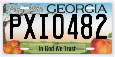 GA license plate PXI0482