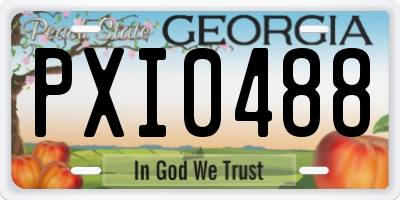 GA license plate PXI0488