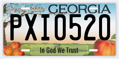GA license plate PXI0520