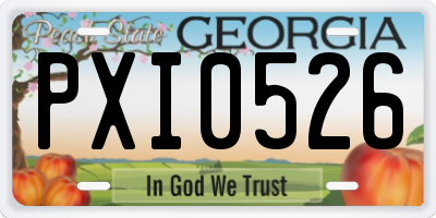 GA license plate PXI0526
