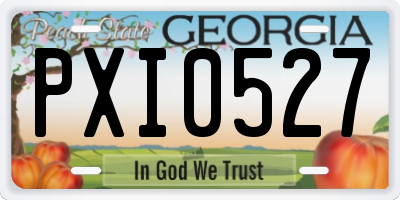 GA license plate PXI0527