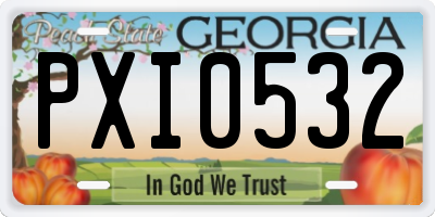 GA license plate PXI0532