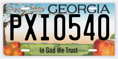 GA license plate PXI0540