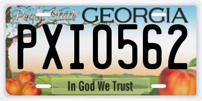 GA license plate PXI0562
